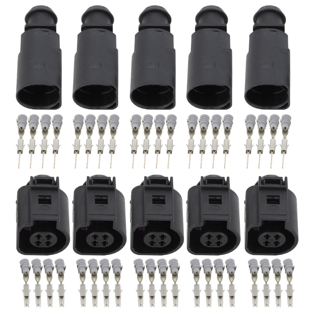CNLW 5 Sets 4 Pin Jacket Oxygen Sensor Plug Automotive Connector with Terminals DJ7048-2-11/21 