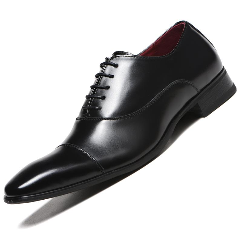 

High Quality Men Dress Shoes Leather Men Shoes Fashion Wedding Comfortable Formal Drop Ship 2020 New, Brown