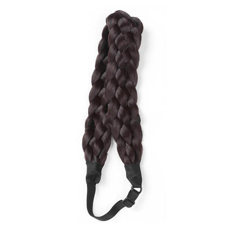 

Synthetic Wig With Long Double Fashion Braids For Women Twist Hair Bands Bohemian Plait Hair Accessories