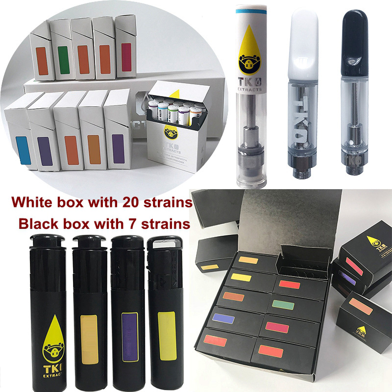 

0.8ml TKO Cartridges 1ml Ceramic Vape Cartridge Packaging TKO Extracts Dab Pen Wax Vaporizer 510 Thread Empty Oil Atomizer Carts In Stock