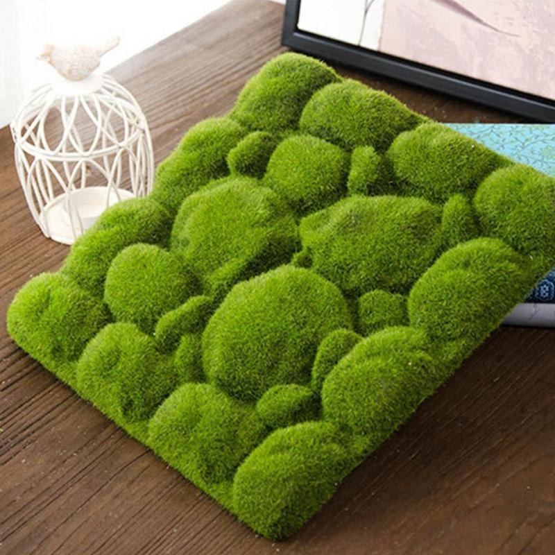 

4Pcs stone shape Moss Grass Mat Indoor Green Artificial Lawns Turf Carpets Fake Sod Moss for home hotel wall DIY Decor 30x30cm1, As pic