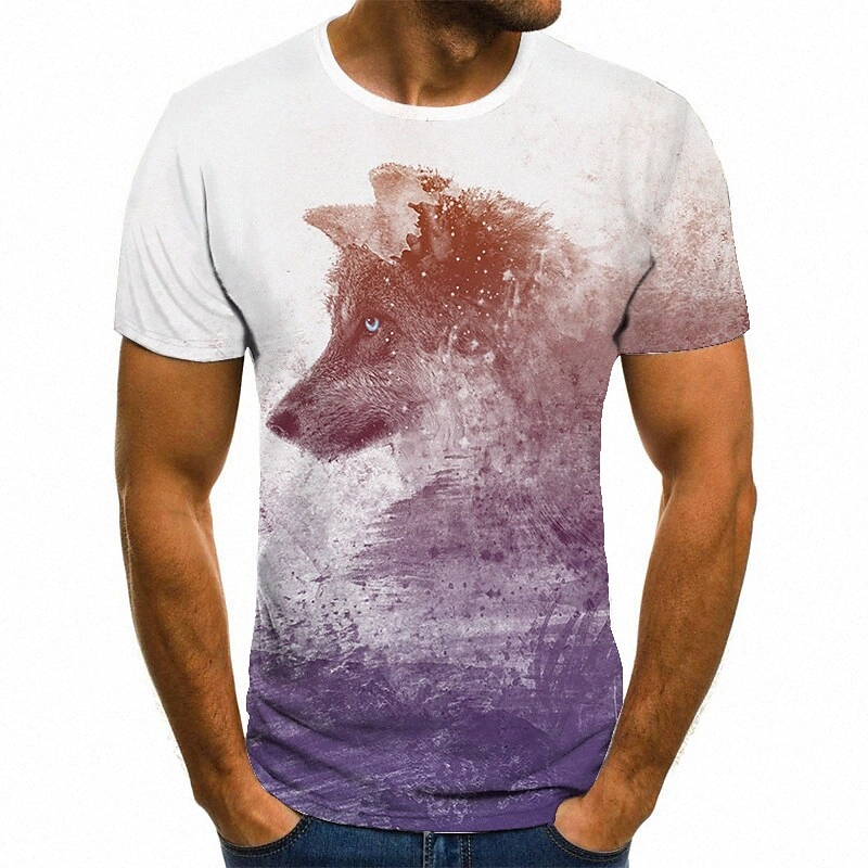T-shirt Hommes 3D Imprimer Animal Col Couillé Casual Daily Tableau 3D Imprimer Imprimer Sleeve Sleeve Tops Casual Fashion Blanc 77m6 #