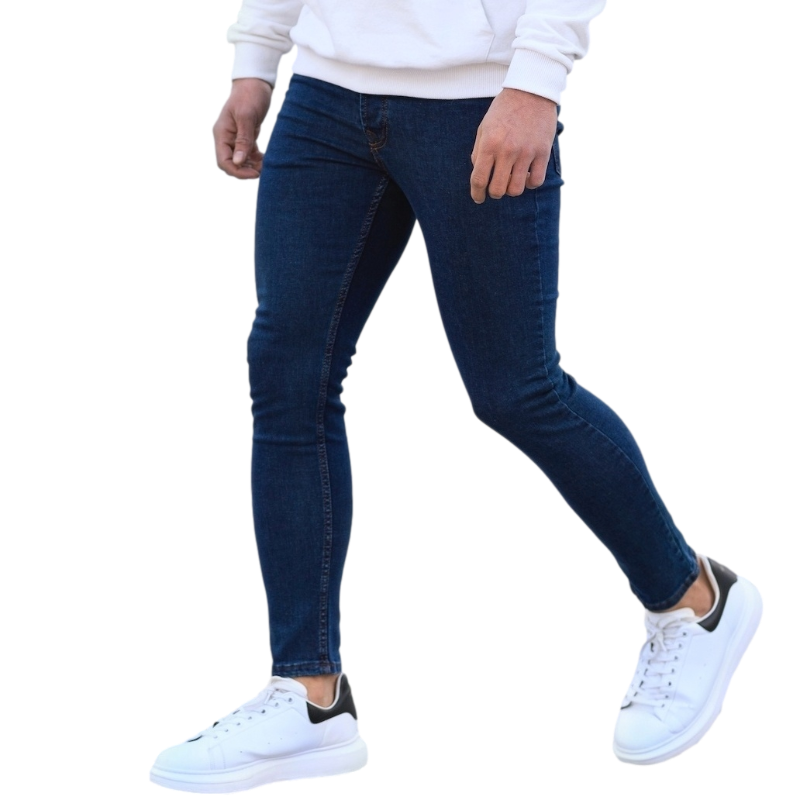 

casual 100% cotton men skinny indigo basic jeans denim new style good best price wholesale offer trend 2021, Blue