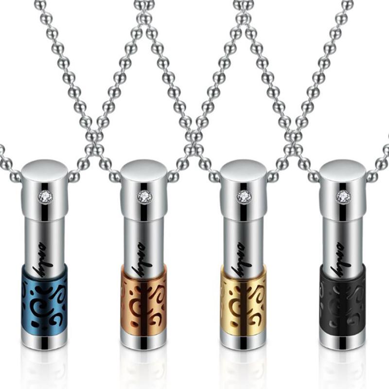 

Stainless Steel Colorful Cylinder Cremation Urn Pendant Necklace Ash Human Urn Jewelry Gift with Filling Kit