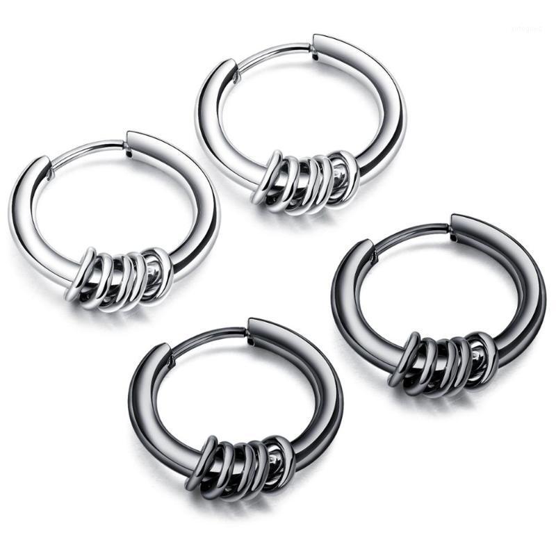 

Hoop & Huggie Punk Earrings For Men Stainless Steel Black Color Fashion Round Circle Clip Ear Jewelry1