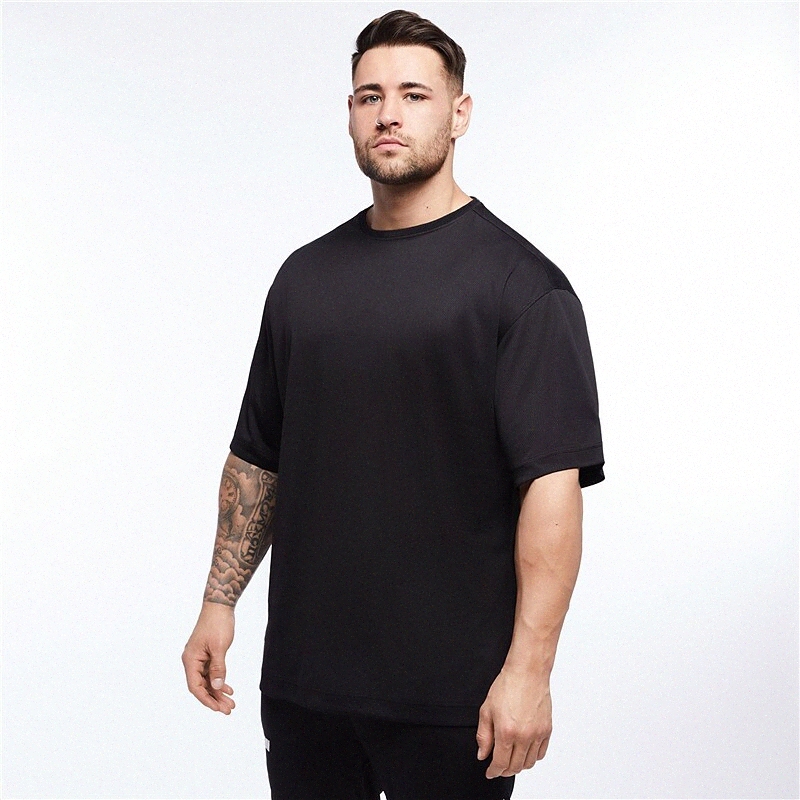 T-shirt pour hommes Couleur solide Plus Taille Col Coucher Casual Daily Sleeve Tops Mode Lightweight Big et Tall Sports Bleu Blanc Blanc Black H5
