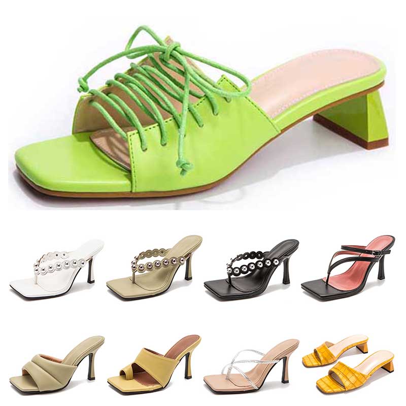 

womens fashion Sandals Western style chunky heel Cross tied women shoes green yellow black grey size 36-43