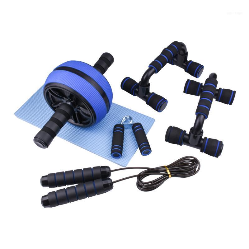 

AB Wheel Roller Kit AB Roller Push-Up Bar Jump Rope Hand Grip Knee Pad Abdominal Exercise Core Fitness for Home Gym Workout1, Blue