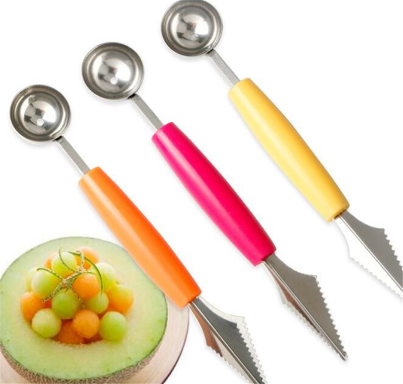 

Watermelon Spoon Dipper Fruit Vegetable Tools Stainless Steel Fruits Ripple Carving Knife ice cream scooper ballers WQ666