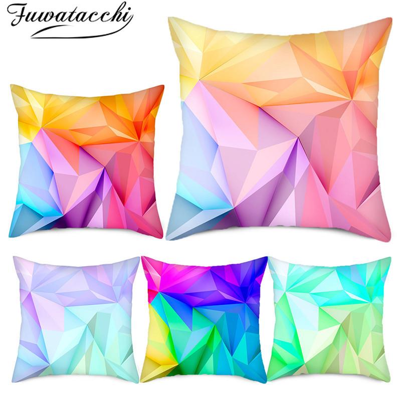 

Fuwatacchi Triangle Colorful Polygon Cushion Cover Geometric Pillow Cases for Home Bedroom Sofa Decoration Pillow Covers 45x45cm, Pc14694