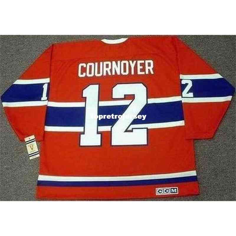 

Wholesale Mens Yvan Cournoyer 1968 Ccm Vintage high end Retro Hockey Jersey, Red