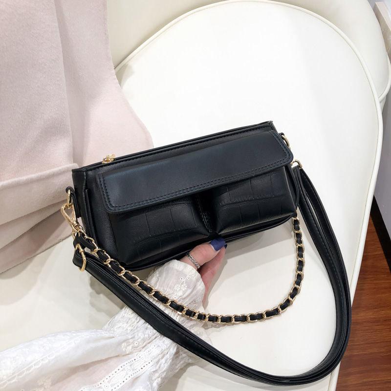 

Small bag women 2021 new tidal net red niche design high-level sense of one-shoulder underarm bag, Black