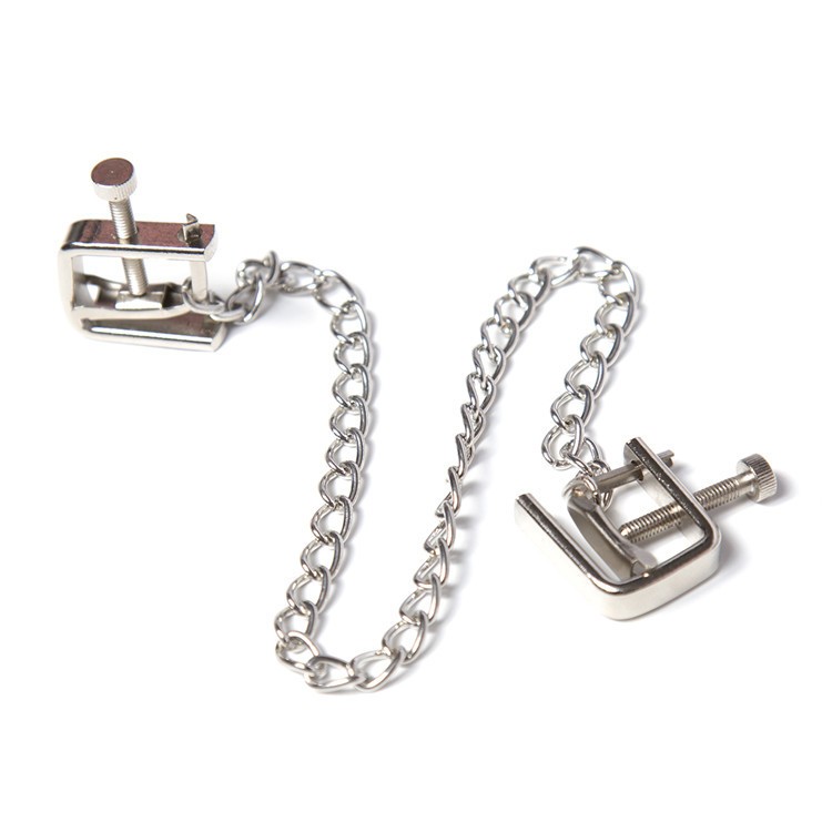 

Metal Nipple Clamps With Chain Screw Spike Nipple Clamps Erotic Novelty Adult Game Breast Clips for Adult Couples Flirting Toys