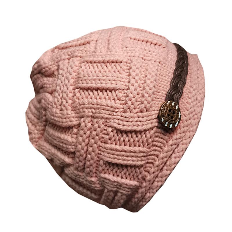 

Berets Women's Wool Hat Autumn And Winter Knitting Girl's Pink Small Head Woman's Lovely Sweet Warm