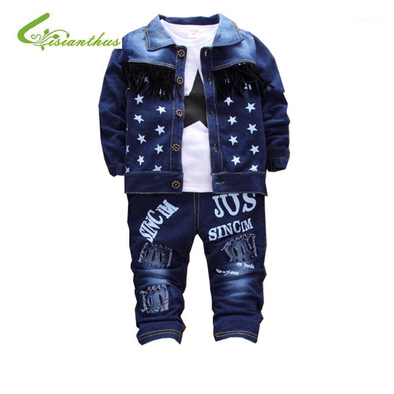 

Newborn Denim Single Breasted 3Pcs/set (Coat+T shirt +Jeans) Baby Boy Newborn Baby Clothes Full Sleeve Boy Clothes1, Blue