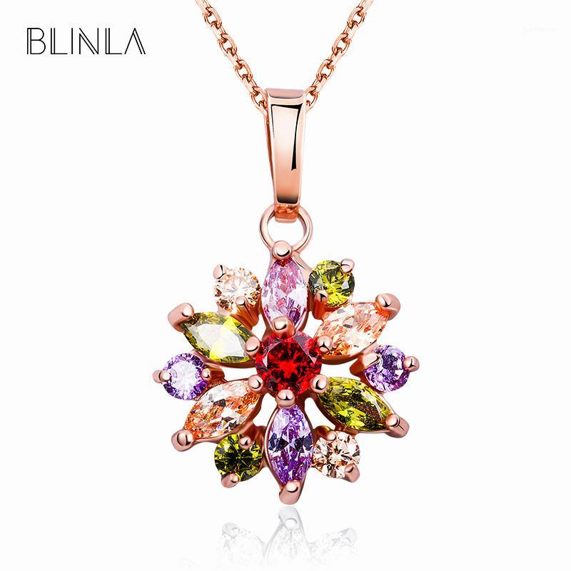 

BLINLA 2020 Fashion Luxury Wedding Crystal Necklaces for Woman Rose Gold Cubic Zirconia Long Pendant Necklace Jewelry Wholesale1