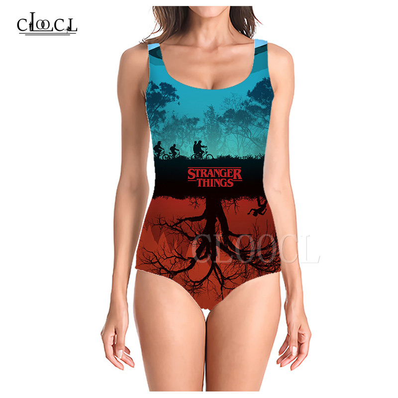 

CLOOCL 2021 Swimsuits Stranger Things 3D Printed Summer Sleeveless Sexy Women Swimsuit Fashion Beach One Piece Swimwear, Swimsuit 1