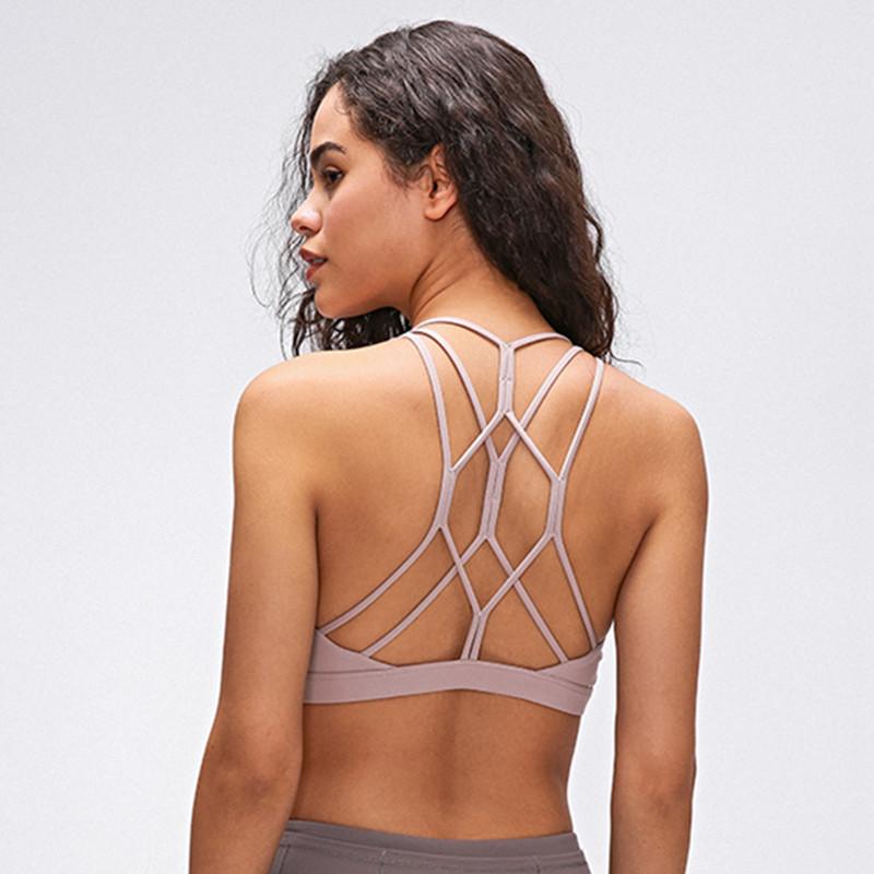 

Fitness Sport Bras Top Women Butter Soft Skinfriendly Workout Gym Yoga Brassiere Exercise Sports Top Vest Beauty Back Sports Bra, Lake blue