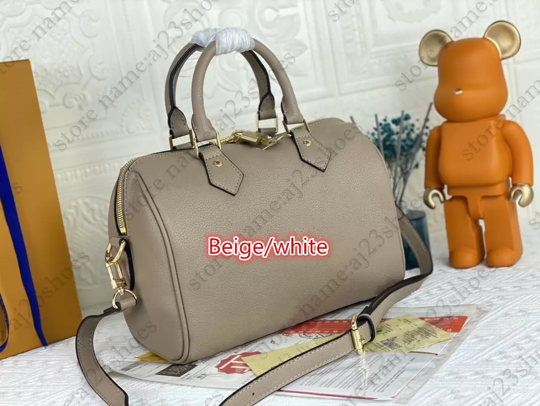 

Speedy Bandouliere 25 handbag Black Cross Body Bag Embossed grained leather Padlock Business Shopping Luxurys designers Bags, 05