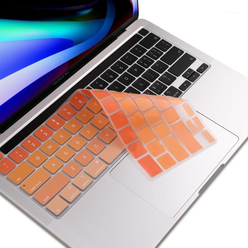 

US Type Gradient color Keyboard Cover For Newest Pro 13 2020 A2251 A2289 Pro 16 inch 2020 A2141 Touch Bar keyboard Skin1