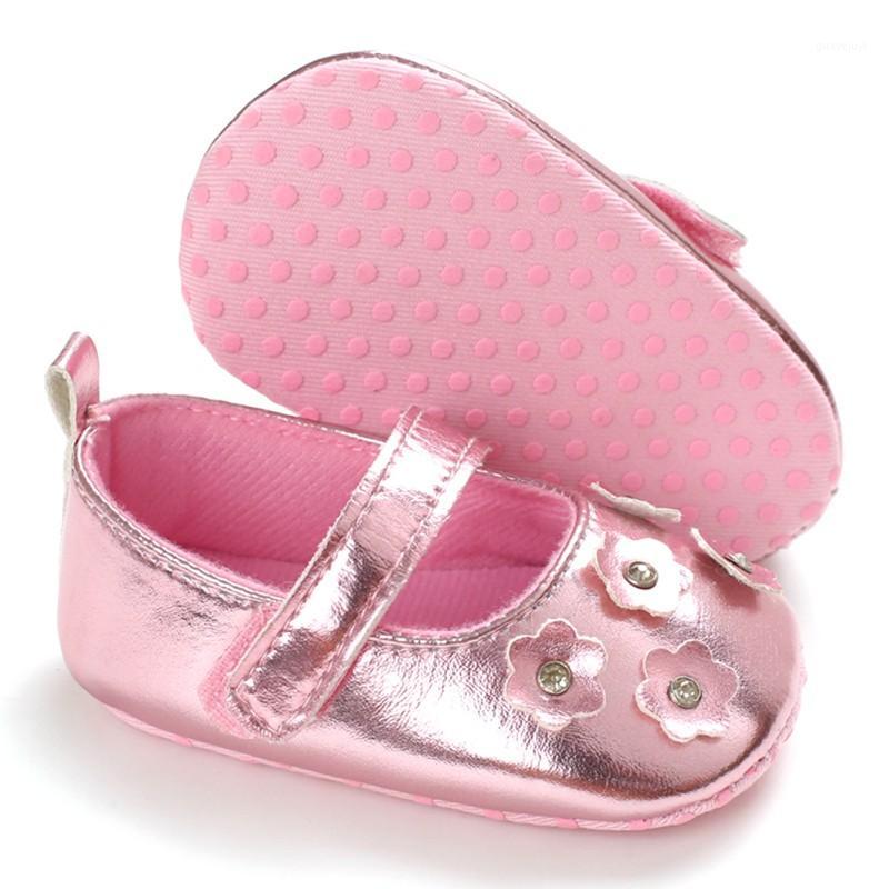 

Baby Girl Shoes Flower PU Leather Princess Baby Non- Silp Pink Shoes First Walkers Newborn Moccasins For Girls1