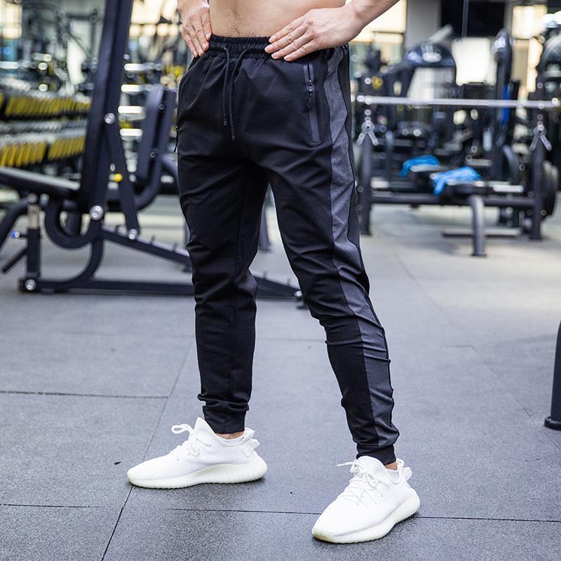

New Thin elastic Quick dry breathable Men Running Pants basketball Training Trousers Jogging Fitness Gym Workout Sport Pants1, Lp-0178 black pants