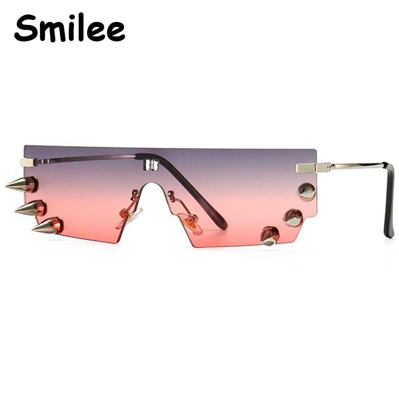 

Sunglasses 2021 Fashion Oversized Square Women One Piece Lens Rimless Glasses Black Yellow Brown Shades Instagram Hipster