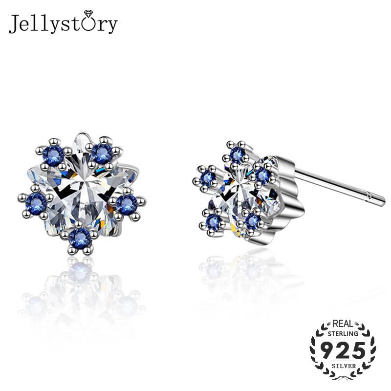 

Stud Jellystory Trendy Women Earrings 925 Sterling Silver Sapphire Gemstone Unique Star Design Fashion Party Engagement Jewelry 2021