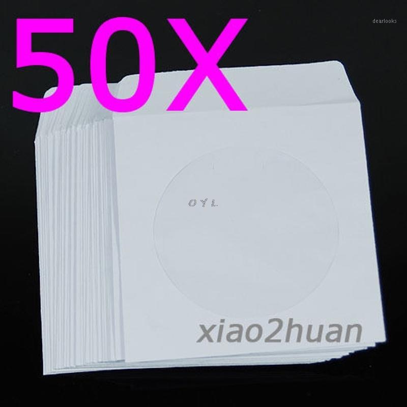 

50pcs 5inch CD DVD Disc Paper Sleeves Envelopes Storage Clear Window Case Flap1
