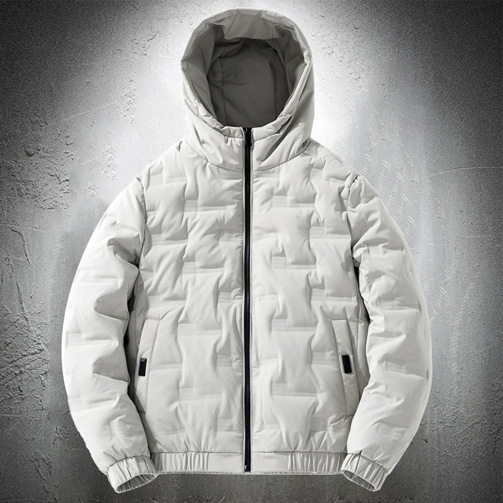 

2021 New Autumn Cotton Padded Puffer Streetwear Slim Fit Men Hooded Coat Fashion Clothing Male Jacket 4NA5, Black
