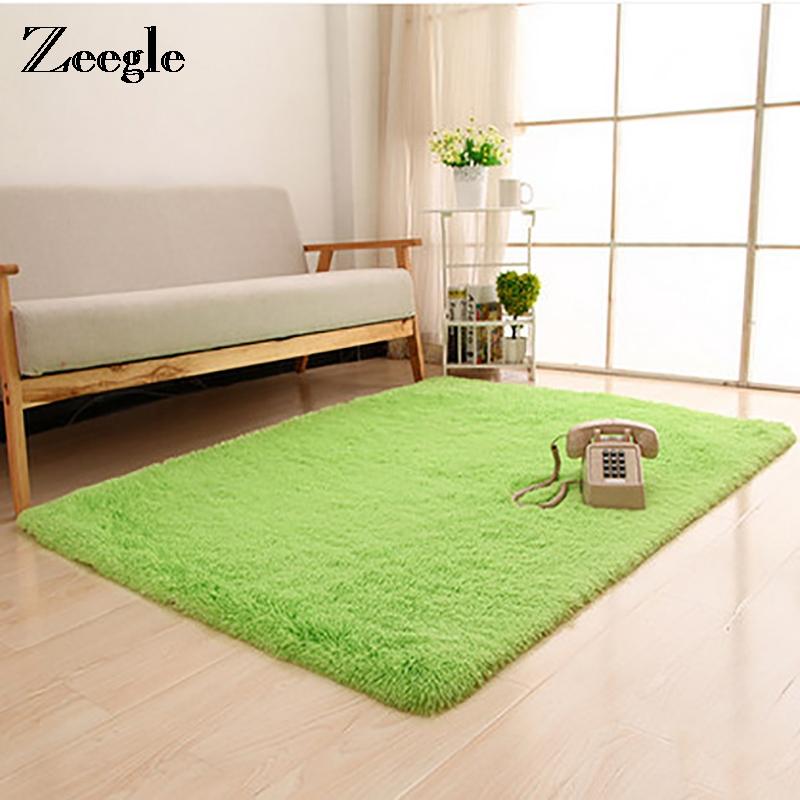 

Zeegle Plush Shaggy Living Room Carpets Bedroom Rugs And Carpets For Home Decor Non-slip Door Floor Mat Kids Room Soft Mat, Green