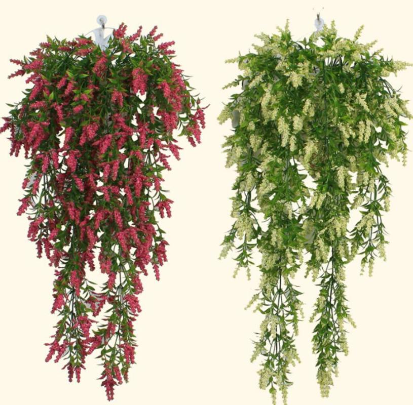 

1 Piece 80cm Hanging Artificial Lavender Flower Flowers For Wall Wedding Holiday Party Home Venue Hanging Decoration, Beige