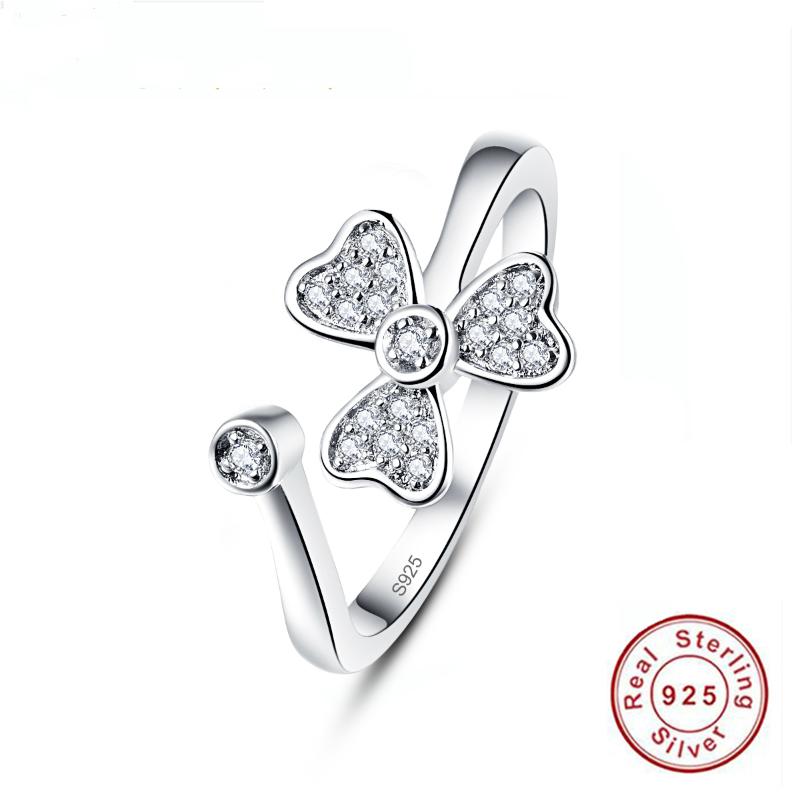 

Cluster Rings 925 Silver Ring Inlaid With Zircon For Women Fine Jewelry Open Adjustable