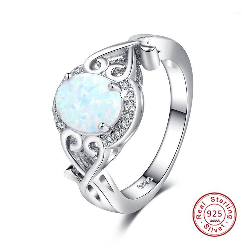 

925 Sterling Silver Oval Cut Australia Fire Opal Ring Wedding Engagement Promise Statement Anniversary Mother's Day1