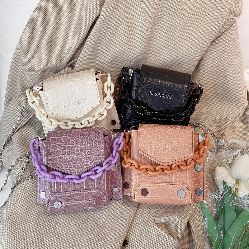 

2021 Fashion Women Shoulder Bag Lady Crocodile Crossbody Leather Bag Casual Messenger Handbag Female Purple Underarm Mini Bags, Black
