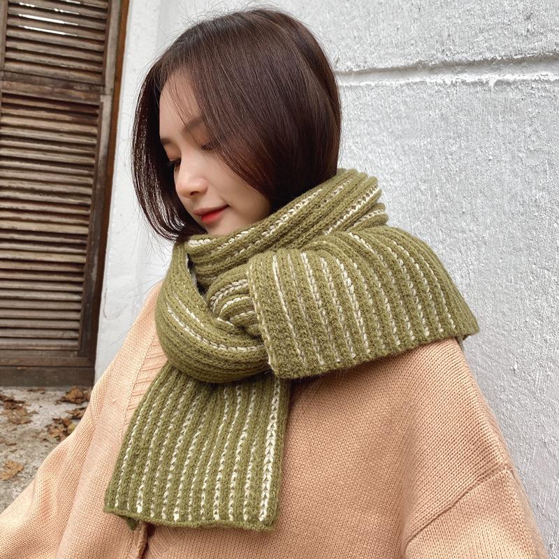

Autumn Winter New Warm Harajuku Women Korean Ins Style Solid Thicken Warm Soft Cashmere Long Knitted Scarves Shawls Wraps Scarf