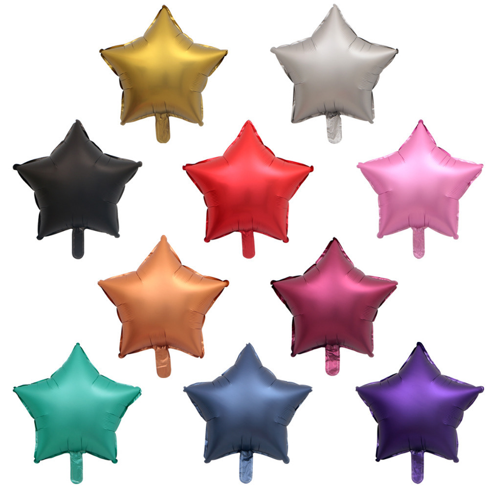 

50pcs lot 18-inch Metal chrome Foil balloon Heart Star Round Matte frosted helium ballons Birthday Wedding party decor whole T291n