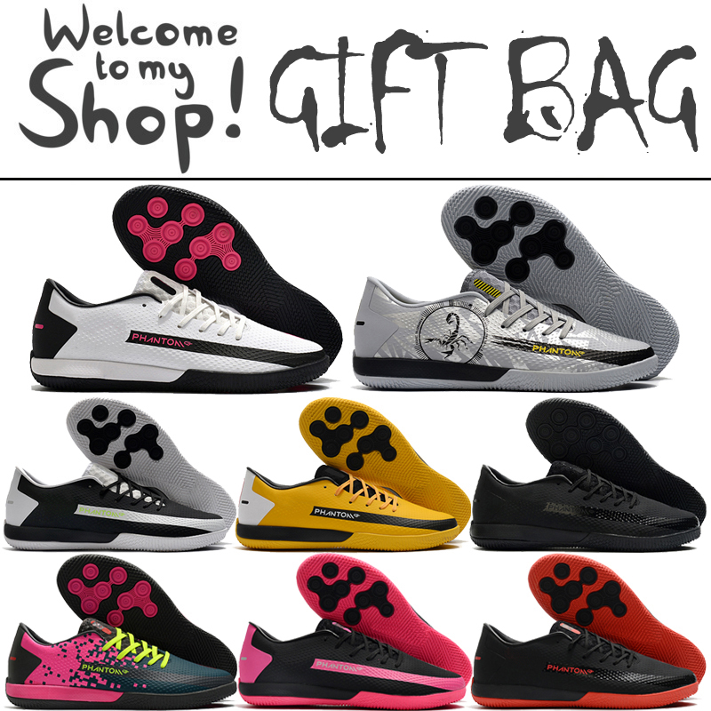 

New Phantom GT Pro IC Indoor Soccer Football Boots Shoes Mens Top Quality White Black Silver Yellow Pink Red Trainers Football Soccer Cleats