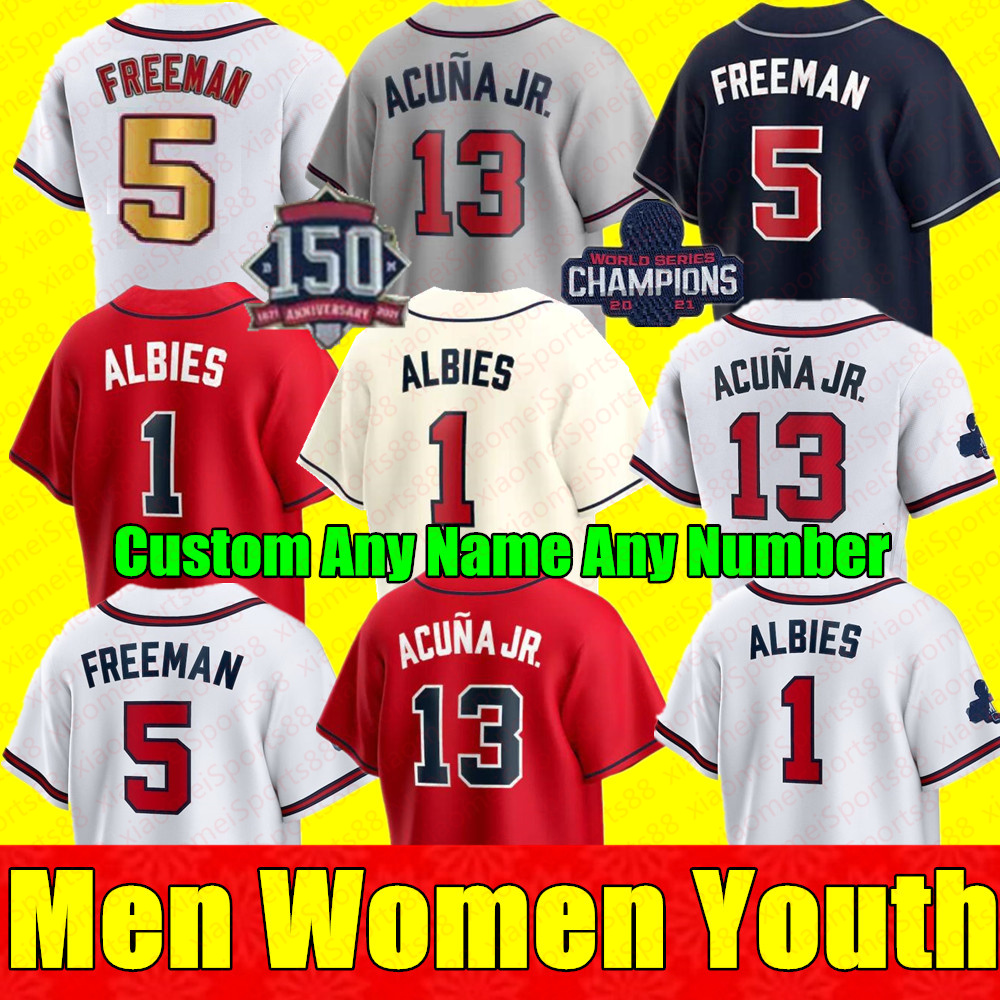 

2022 Men Women Youth WS Gold Program jersey Dansby Swanson Ronald Acuna Jr. Ozzie Albies 28 Matt Olson Freddie Freeman Austin Brave Riley Baseball Jerseys
