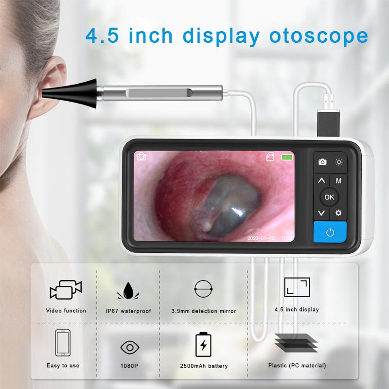 

Elikliv 4.5-inch monitor Earpick 1 million pixel electronic otoscope cleaner corresponds to ear / tooth inspection, etc. 6