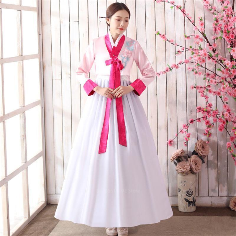 

Ethnic Clothing 2021 Woman Traditional Korean Costumes Hanbok Dresses Vintage Top Dress Suit Princess Asian Korea Party Folk Dance Stage Wed