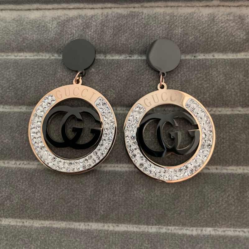 

Not Fading Black Rose Colors Women Jewelry Big Size Stainless Steel Mud drill Ear Studs Fashion Design Earrings Hoops Wholesale