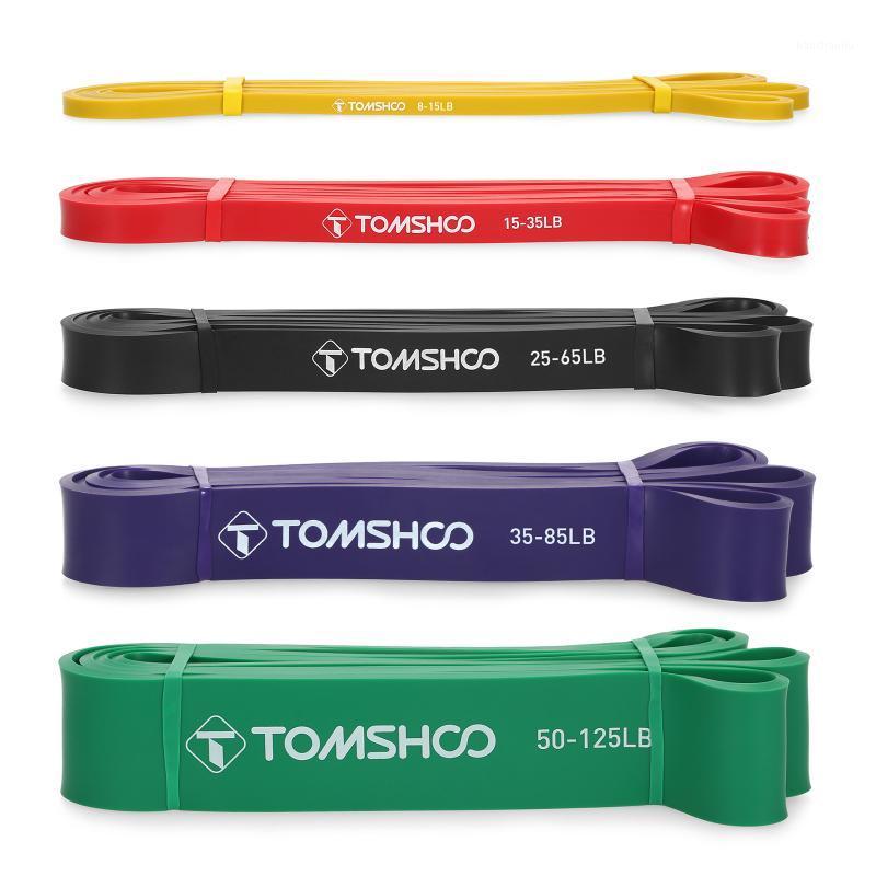 

TOMSHOO 4pcs Pull Up Assist Bands Set Resistance Loop Bands Powerlifting Workout Exercise Stretch with Carry Bag1, Red