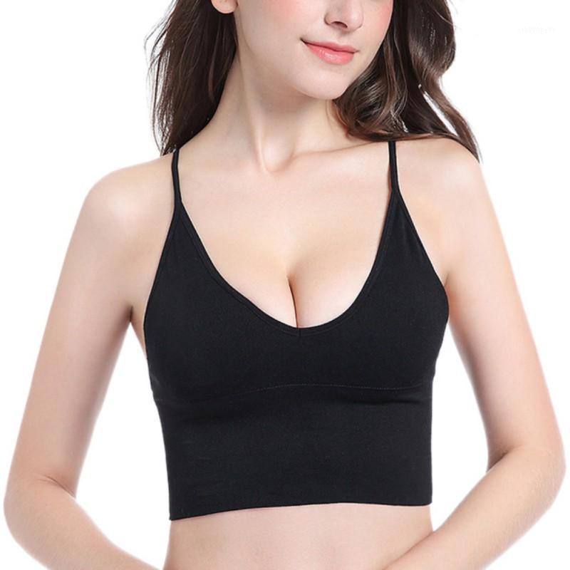 

2020 New Women Breathable Yoga Bra Running Fitness Detachable Mat Comfortable Underwear Solid Color High-elastic Sports yoga Bra1, Black
