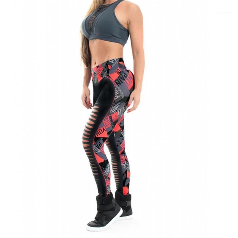 

Women Sexy Hollow out Special Design Piecing Print Yoga Leggings Sports Pants Slim Running Tights Workout Fitness Exercise Pants1, As pic