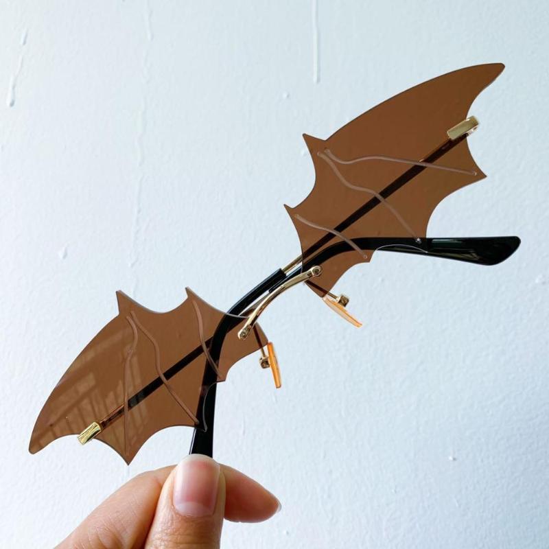 

Sunglasses 2021 Retro Trend Polygon Women Unique Rimless Eyewear Female Brand Designer Oversized Bat Sun Glasses