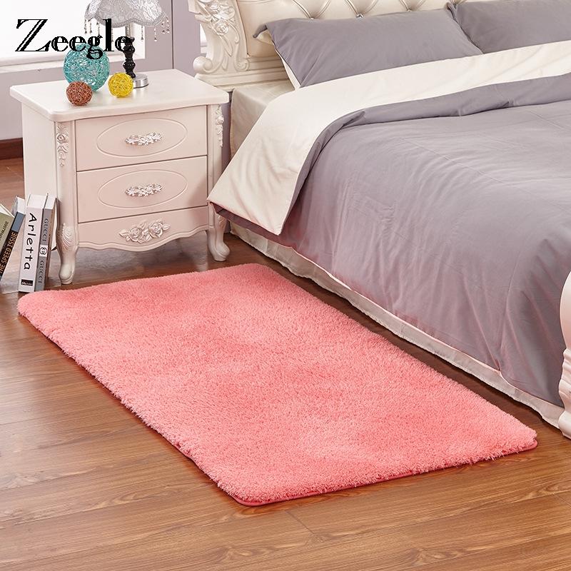 

Zeegle Shaggy Carpets For Living Room Non-slip Floor Mat Kids Bedroom Carpet Home Decor Rugs Washable Bath Mat Door Rug, Red