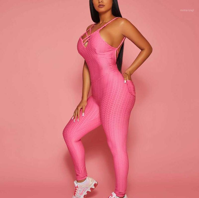 

2020 Women' Sport Fitness Yoga Clothing Set Sexy Bodycon Playsuit Jumpsuit Shorts Athletic Romper Backless Sports Bodysuit1, Black