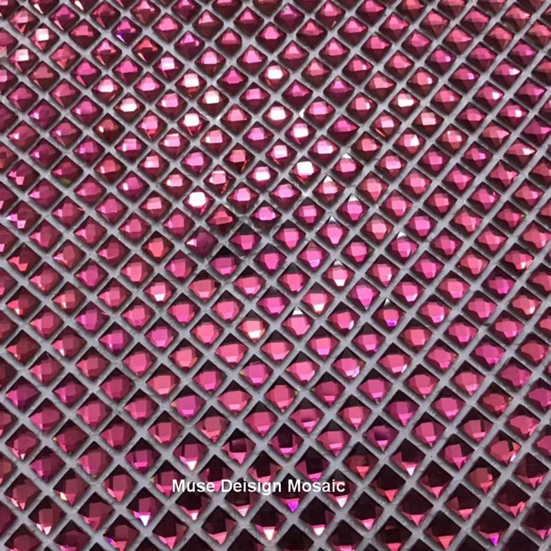 

10mm 13 facts edges Diamond Mirror Glass Mosaic Tile for wall sticker showroom KTV Bar Display cabinet borders DIY deco, Black