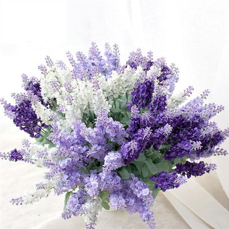 

Beautiful Lavender Artificial Flower Home Decoration Wedding Party Silk Flowers High Simulation 10 Heads Lavender Small Bouquets1, As photo show